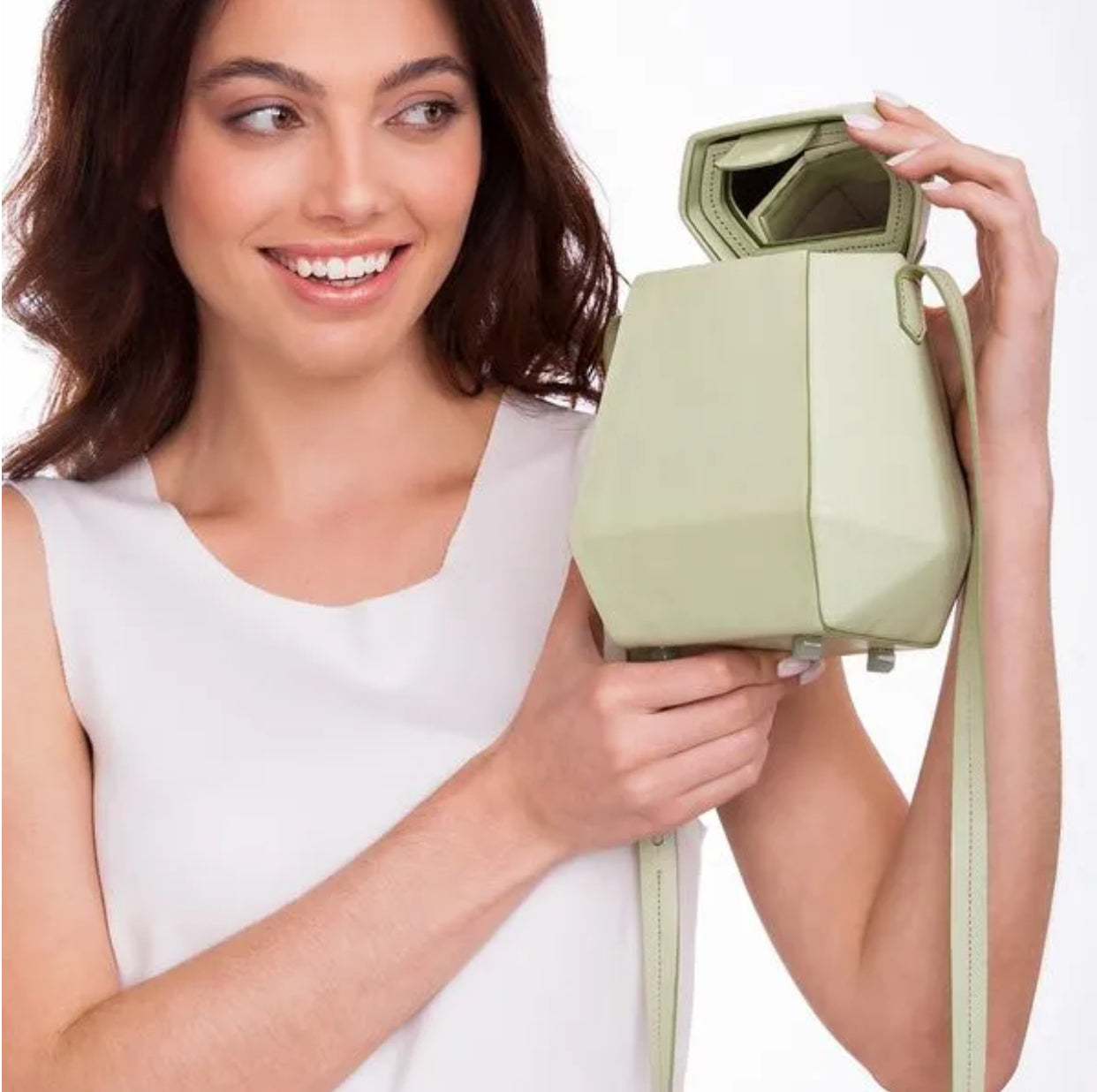 Jewelbox Bag- Collab Maria Dolores + Montefina - Green Quartz / Green Leather
