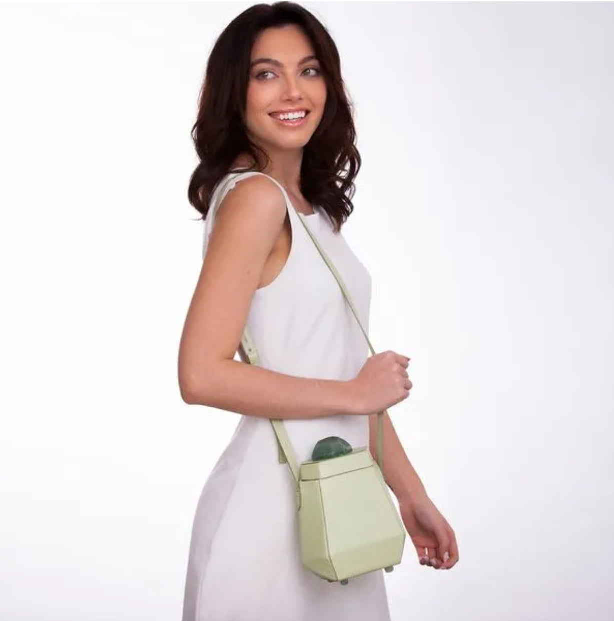 Jewelbox Bag- Collab Maria Dolores + Montefina - Green Quartz / Green Leather