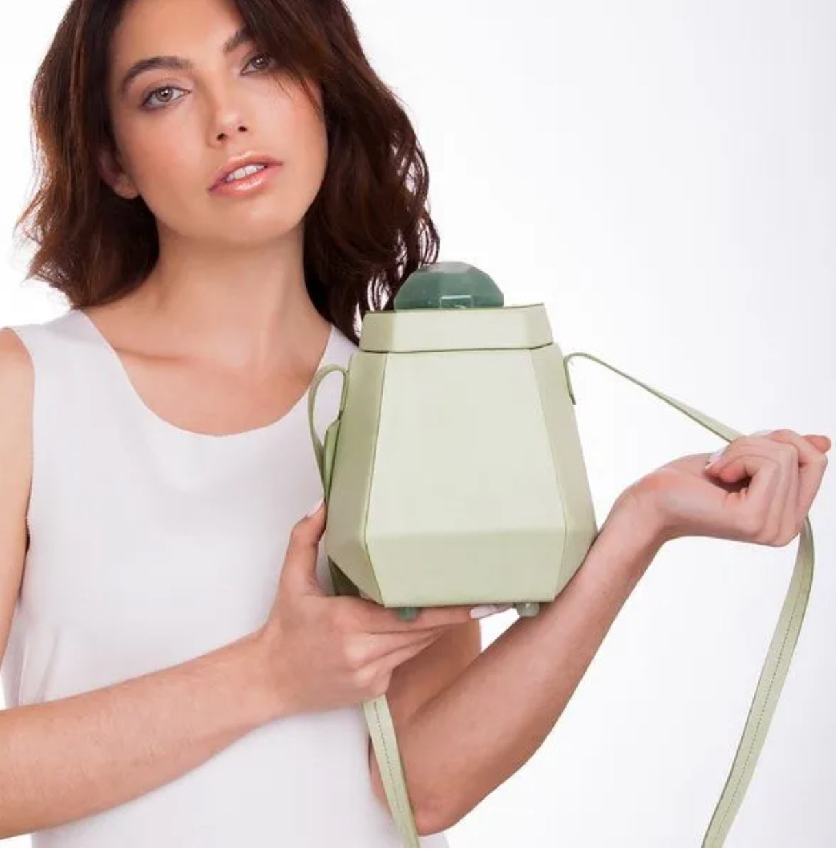 Jewelbox Bag- Collab Maria Dolores + Montefina - Green Quartz / Green Leather