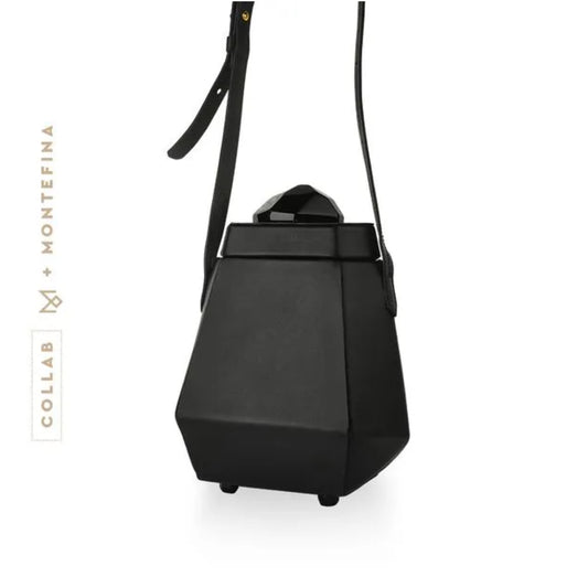 Jewelbox Bag- Collab Maria Dolores + Montefina - Black Obsidian / Leather Black